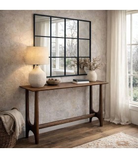 Consola de entrada de madera de mango color nogal grande Mdmhogar