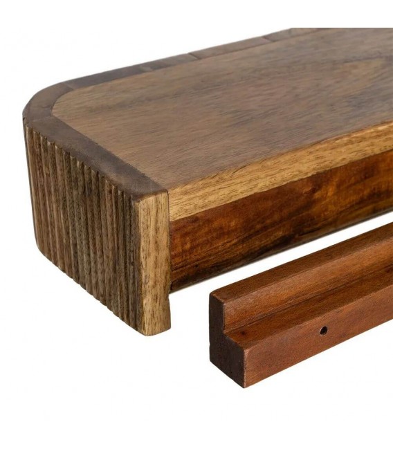 Consola de entrada suspendida de madera de mango color miel 3