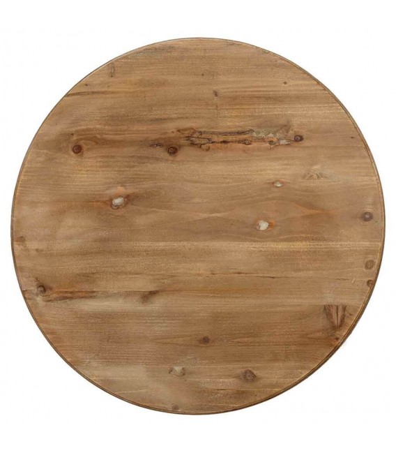 Mesa velador pequeña de madera maciza de abeto con base tallada2