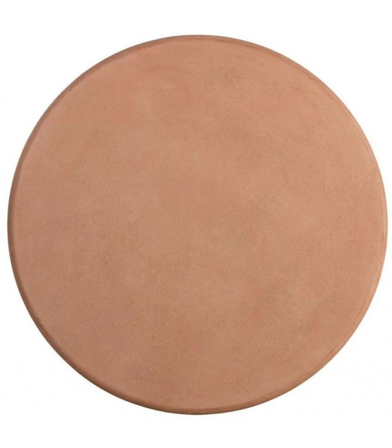 Mesa de centro redonda pequeña de microcemento color terracota 2