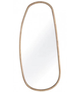 Espejo vestidor alargado de madera maciza acabado natural