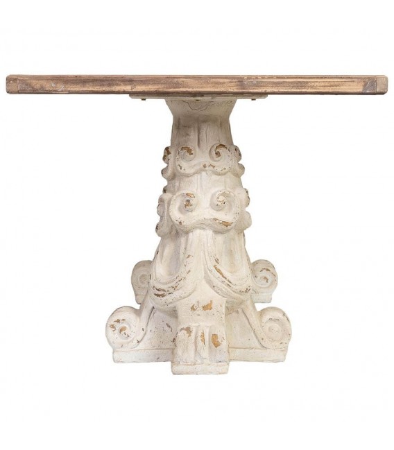 Mesa de comedor rectangular de madera maciza de abeto natural 3