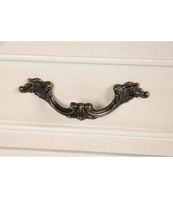 Aparador estrecho de pino con tres puertas y tres cajones beige 6