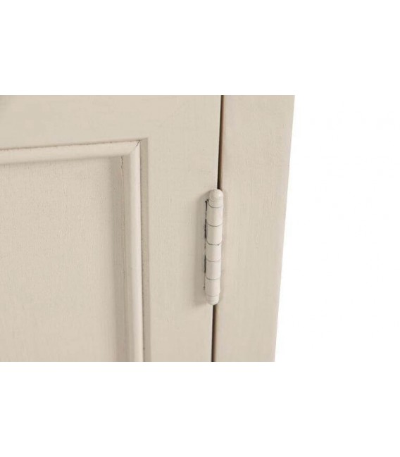 Aparador estrecho de pino con tres puertas y tres cajones beige 8