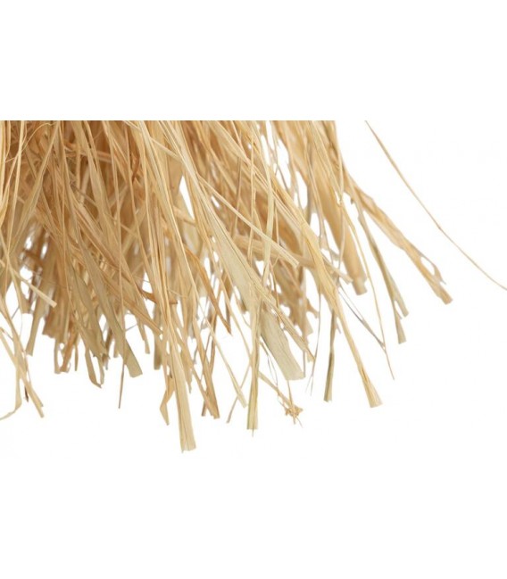 Lámpara de techo con tres luces en madera y fibras naturales 5