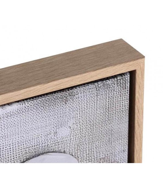 Cuadro vertical grande lienzo tonos crudos marco poliestireno 2