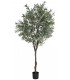 Árbol artificial poliéster verde con macetero negro incluido