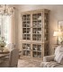Vitrina XL madera pino reciclado natural cuatro puertas cristal Mdmhogar