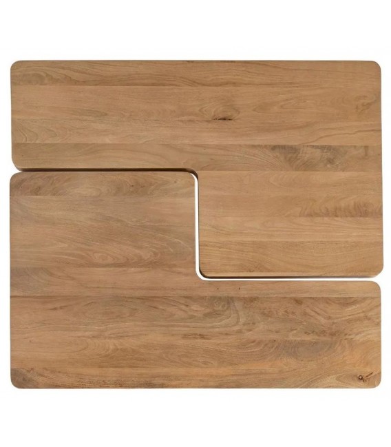 Set 2 mesas centro madera mango natural maciza 3