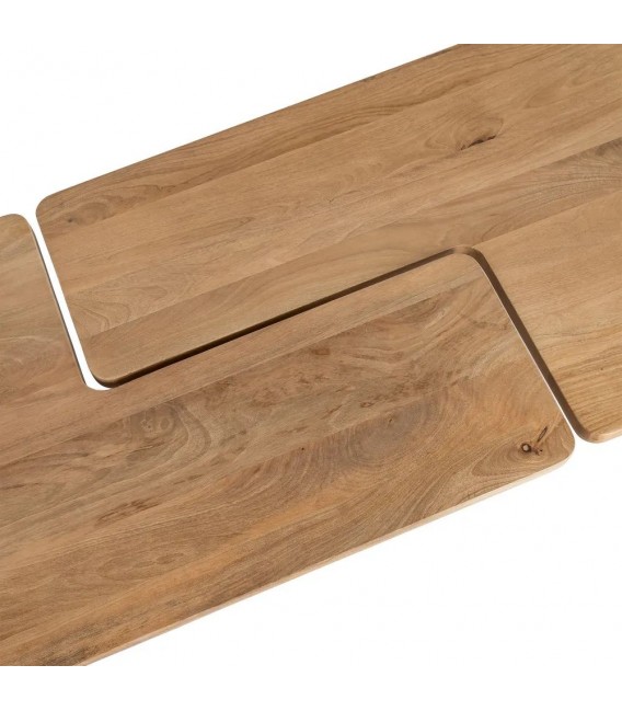 Set 2 mesas centro madera mango natural maciza 4