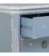 Mesita noche madera abeto decapada azul blanco 3 cajones metal5