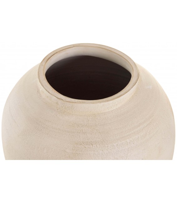 Tibor terracota cruda con tapa de madera natural rústico 2