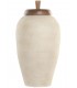 Tibor terracota cruda con tapa de madera natural rústico