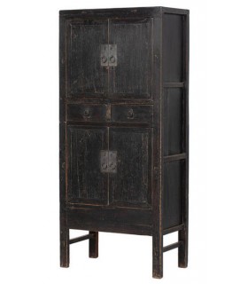 Armario alacena madera álamo negro con cuatro puertas y dos cajones