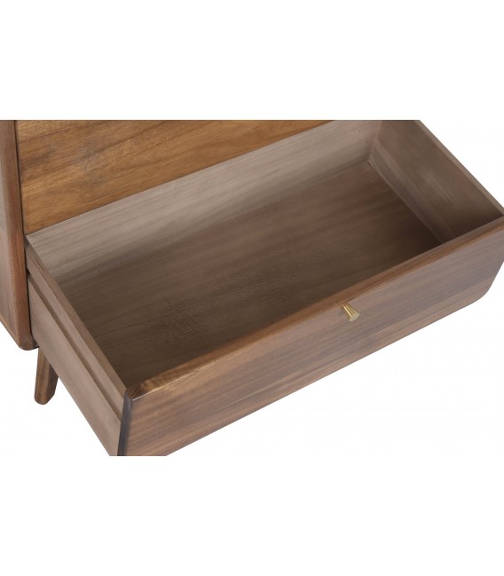 Sinfonier madera acacia nogal con cinco cajones y metal dorado 4