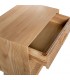 Mesita noche pino natural con tres cajones madera tallada 4