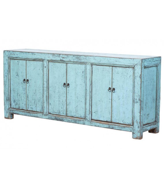 APARADOR XL 212 X 44 X 92 MICHAN MADERA LACADA AZUL ARTESANAL