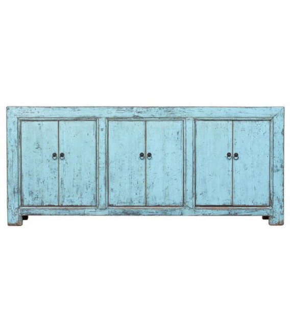 APARADOR XL 212 X 44 X 92 MICHAN MADERA LACADA AZUL ARTESANAL