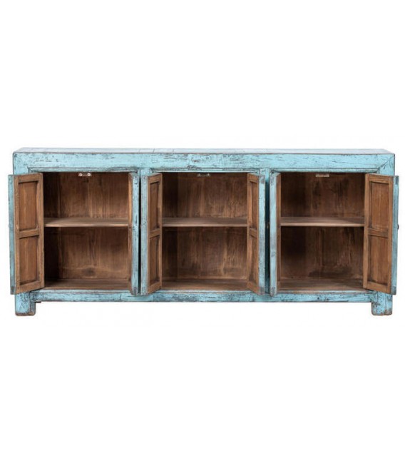 APARADOR XL 212 X 44 X 92 MICHAN MADERA LACADA AZUL ARTESANAL