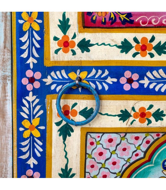 Armario alacena madera mango decorada a mano multicolor 5