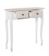 Consola entrada pequeña madera blanqueada y beige 2