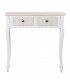 Consola entrada pequeña madera blanqueada y beige 1