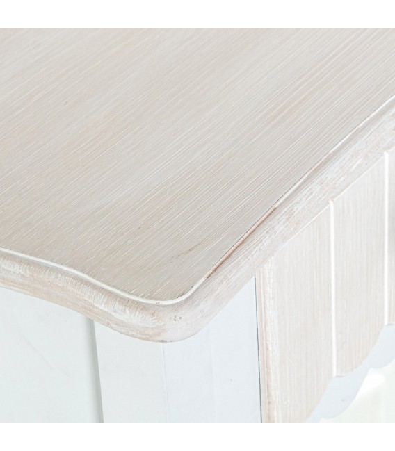 Consola entrada pequeña madera blanqueada y beige 3