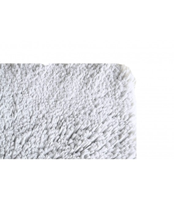 Alfombra grande rectangular de poliéster gris claro pelo largo 3