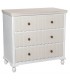 Cómoda pequeña madera pino blanqueada y beige 3 cajones