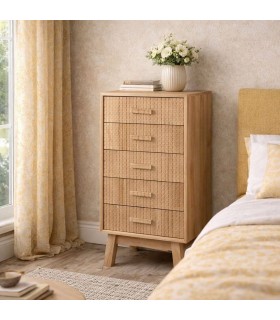 Sinfonier pequeño nórdico de madera natural Mdmhogar