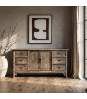 Aparador boho oriental de madera reciclada Mdmhogar