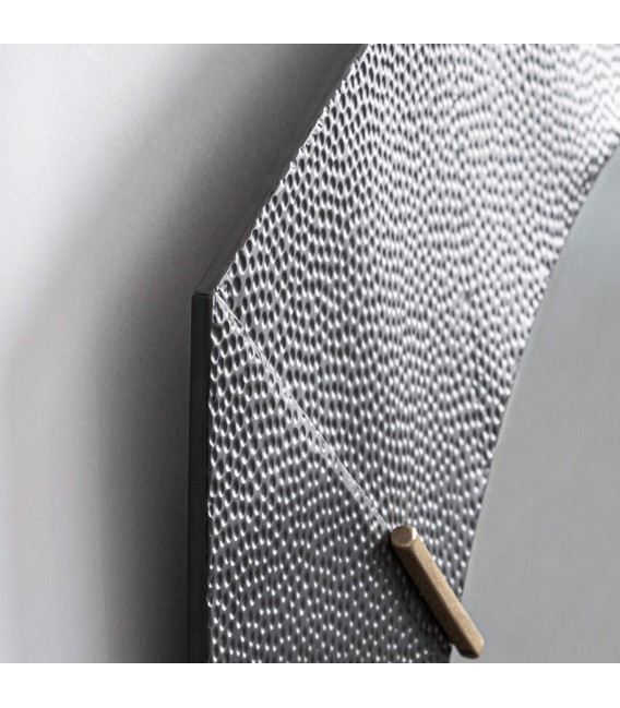 Espejo cuadrado grande art deco con marco metal negro oro viejo2