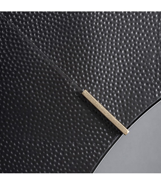 Espejo cuadrado grande art deco con marco metal negro oro viejo3