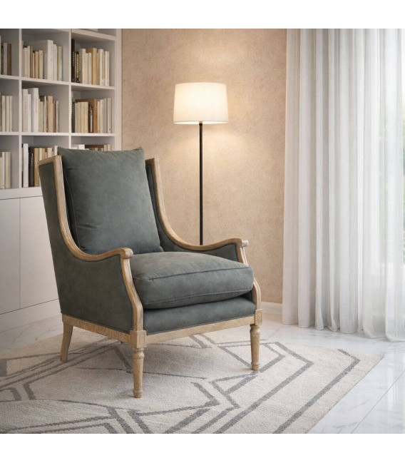 Butaca clásica muy cómoda con cojines desenfundables gris Mdmhogar