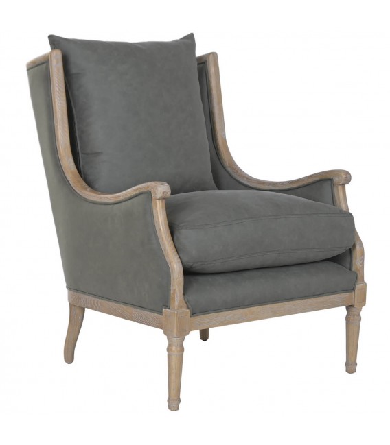 Butaca clásica muy cómoda con cojines desenfundables gris
