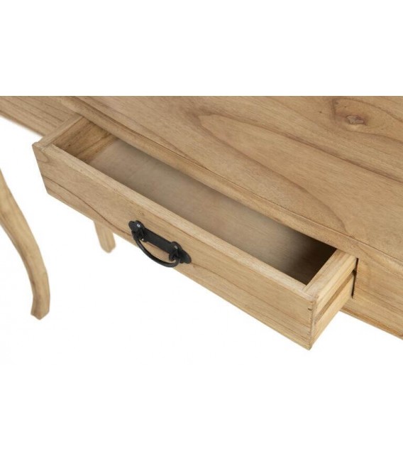 Consola de entrada grande boho clasica 1 cajon madera mindi natural 5