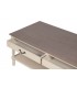 Mesa de centro provenzal beige con tapa nogal y 2 cajones 5