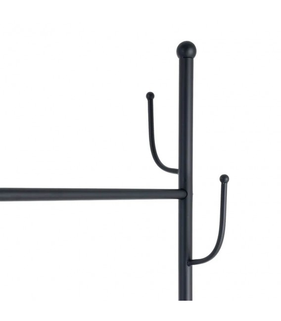 Perchero industrial con ruedas de metal y mármol con espejo negro 3