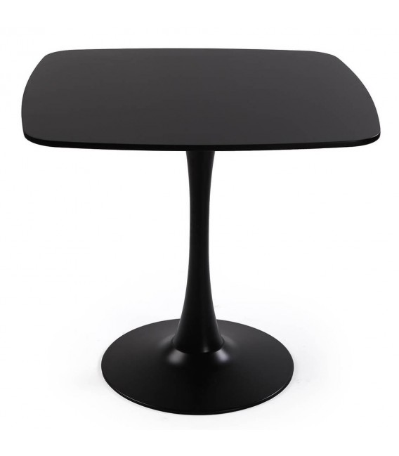 Mesa de comedor cuadrada pequeña en negro de estilo contemporáneo 2