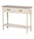 Consola de entrada provenzal beige con tapa nogal y 2 cajones 1