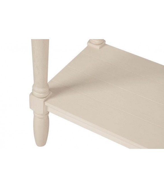 Consola de entrada provenzal beige con tapa nogal y 2 cajones 8