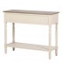 Consola de entrada provenzal beige con tapa nogal y 2 cajones 5