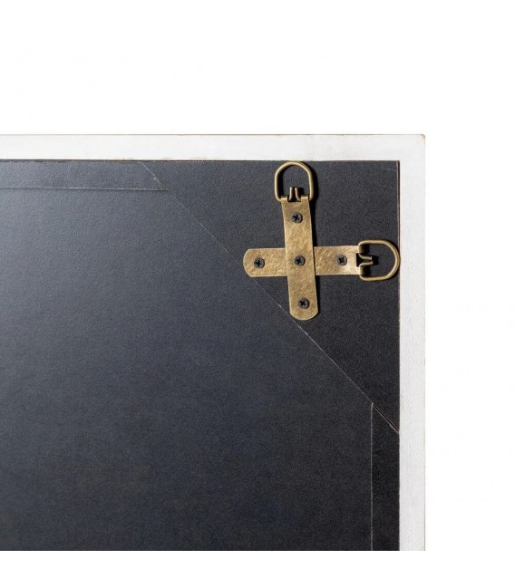 Espejo vestidor rectangular boho efecto ventana en madera blanca 2