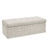 Banco baúl pie de cama contemporáneo tapizado beige en tela jaspeada