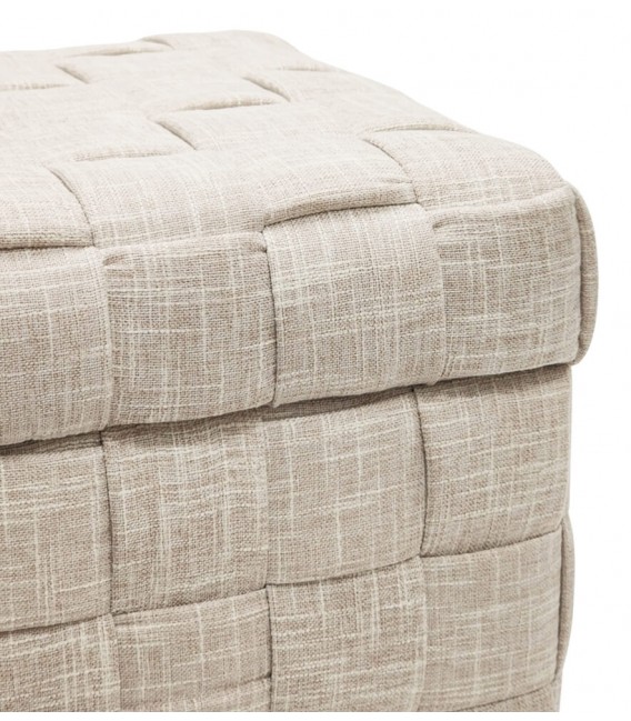 Banco baúl pie de cama contemporáneo tapizado beige en tela jaspeada 3