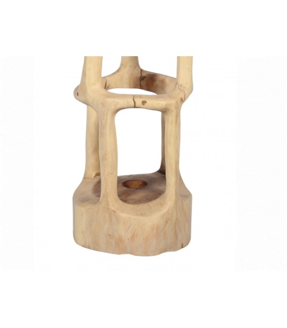 Lámpara de pie boho de madera maciza de suar tallada a mano 1