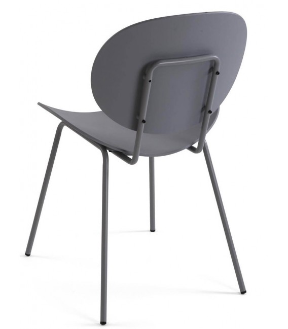 Pack de 4 sillas de comedor grises de polipropileno y metal2