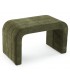 Banco pie de cama pequeño tapizado verde con estructura de madera
