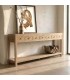 Consola de entrada XXL de madera de olmo natural con 7 cajones Mdmhogar