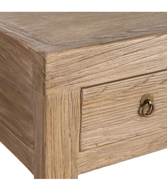 Consola de entrada XXL de madera de olmo natural con 7 cajones2